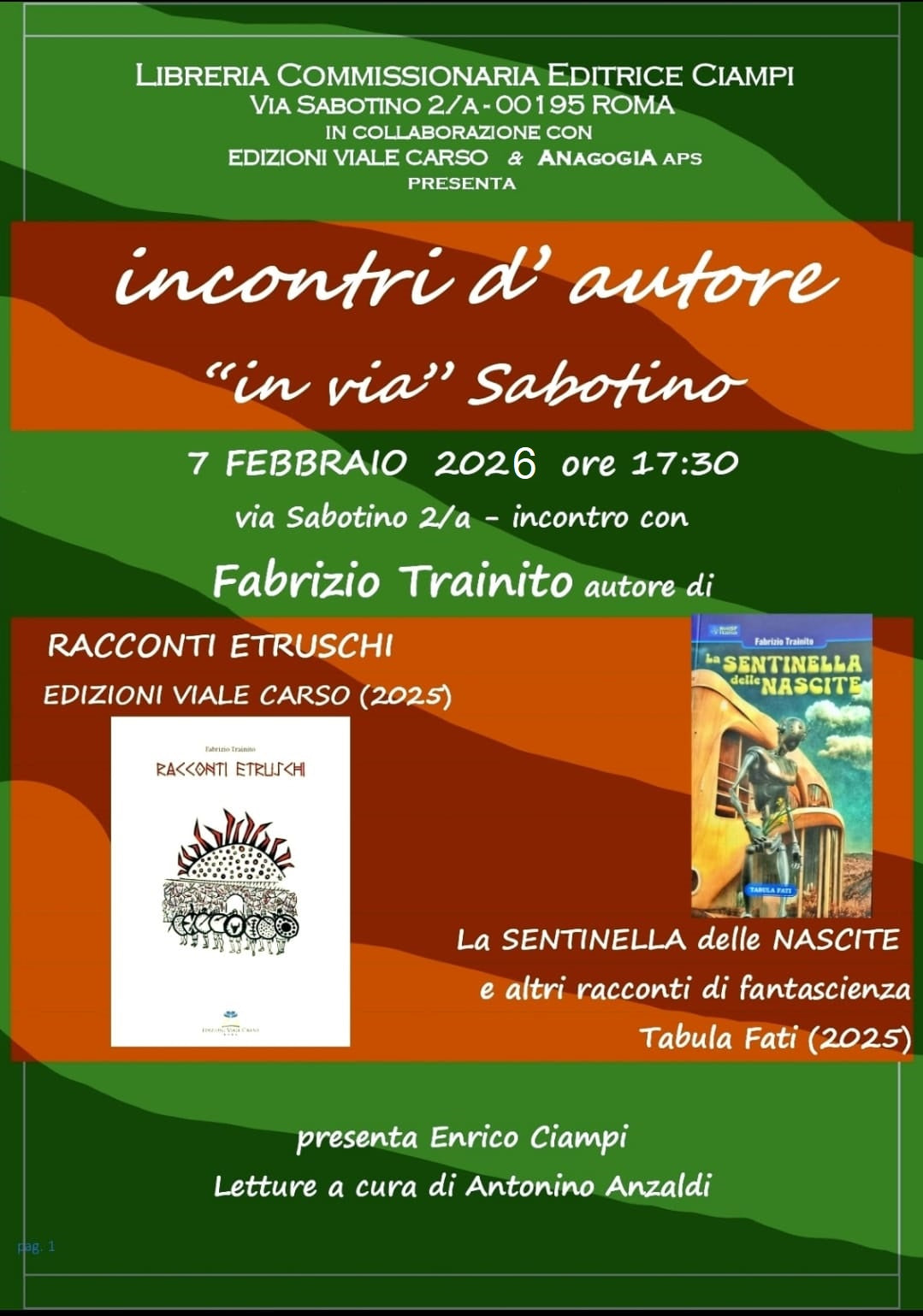 07.02.2026 | Incontri in "via" Sabotino & Anagogia APS
